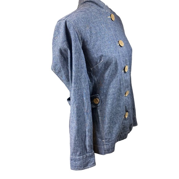 City Blues by Koret Jacket Small Denim Chambray Blue Large‎ Buttons Shacket - Picture 4 of 16